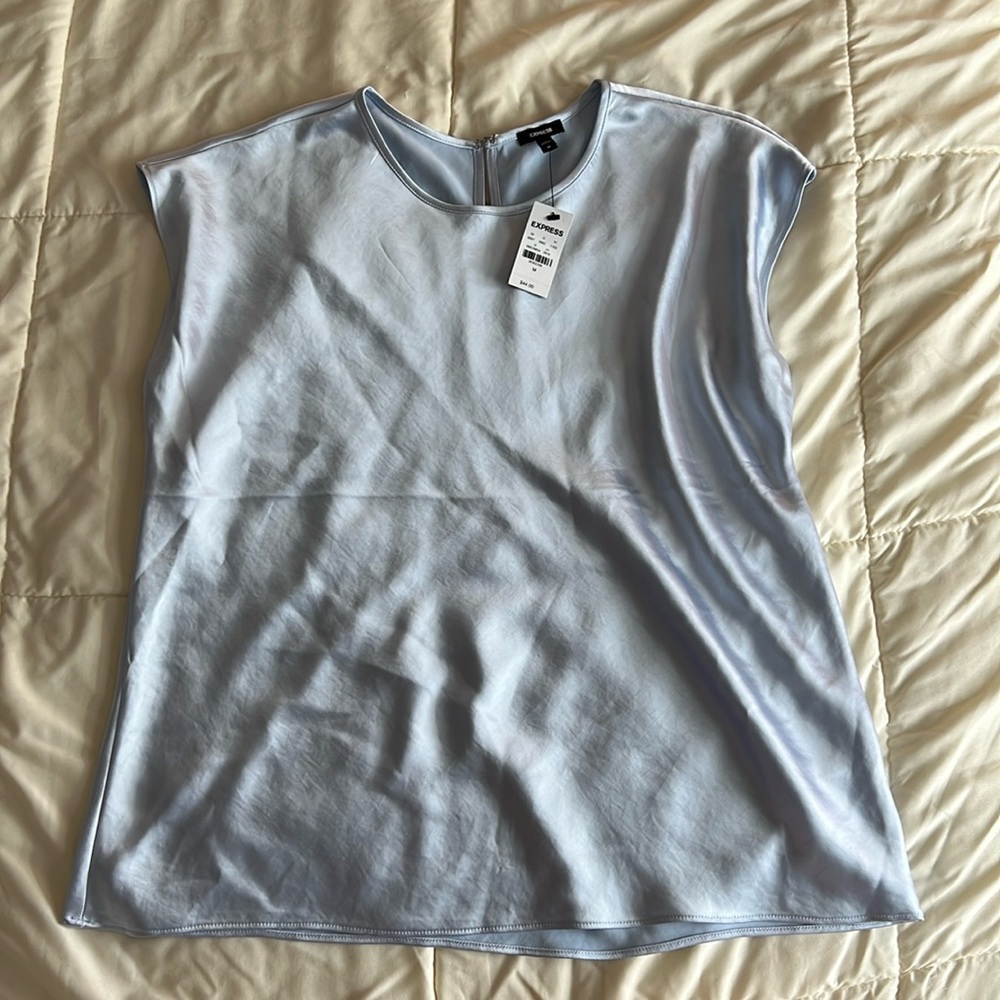 Express blue silk top. NEW WITH TAGS